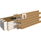 Фасадные термопанели Клинкер "кирпич", светло-коричневый с белым швом (м2)